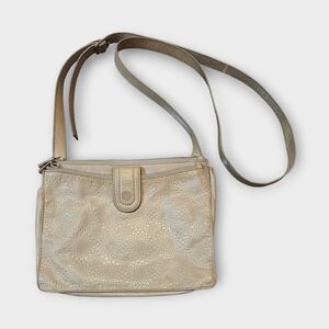 Hobo Gray Embossed Leather Crossbody Bag